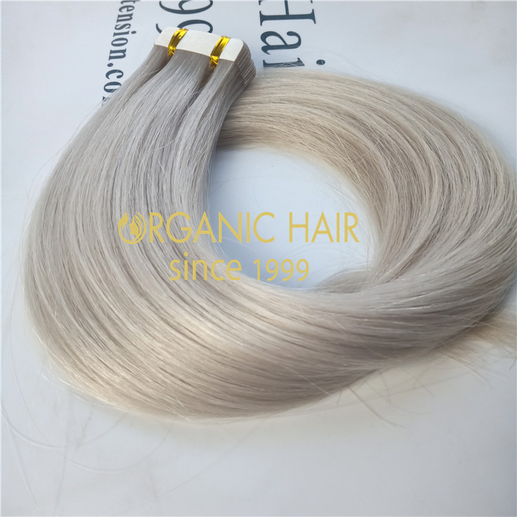 Popular color-ash blonde  remy human tape in hair extension A77